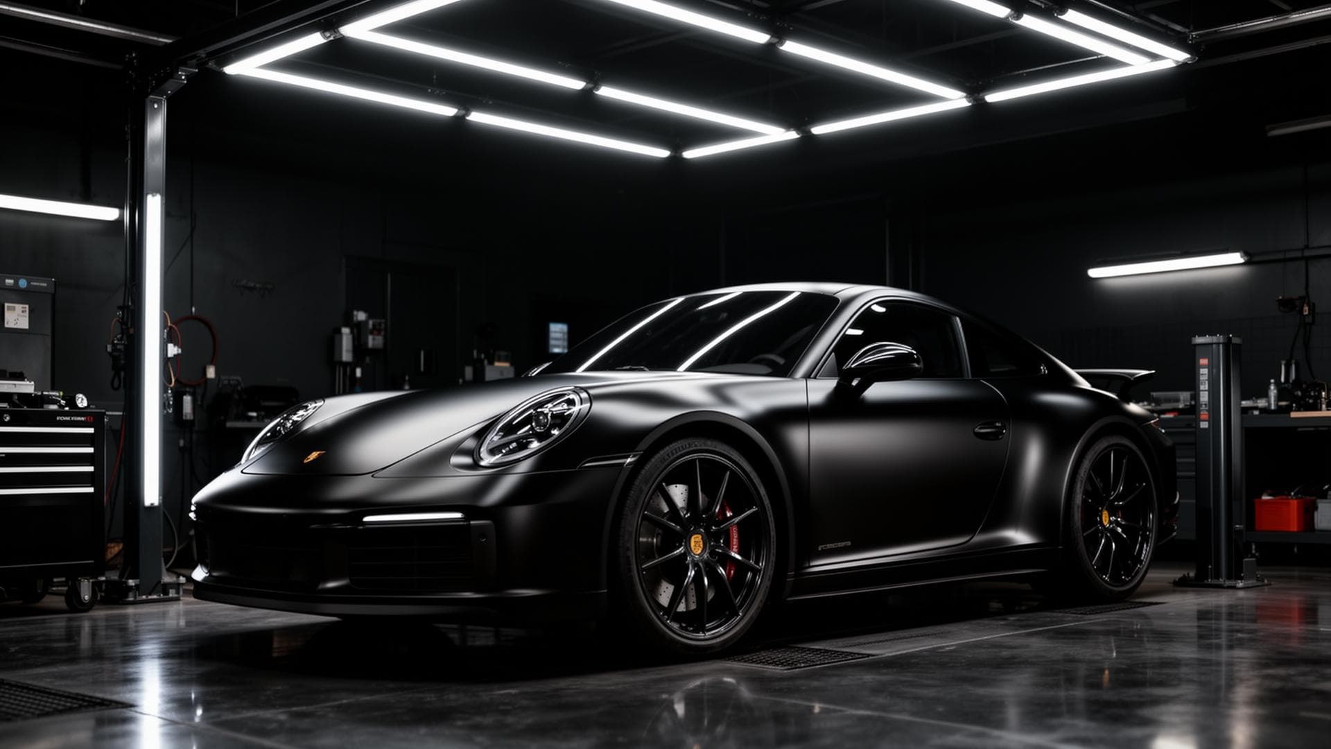 Premium vehicle prepared for a studio service
